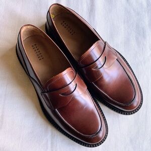 Almost New Barneys New York Made in Italy Brown Loafers Dress Shoes Leather 8M
